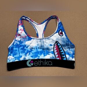 Ethika Blue and Pink Tie-Dye Sports Bra